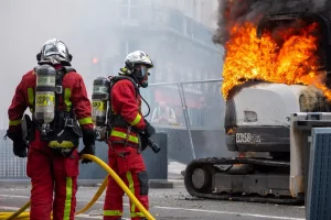 Incendie sur le chantier