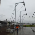 installation equipement portique antichute autoportant