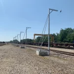portique antichute autoportant train