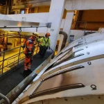 rail anti-chute sur support beton