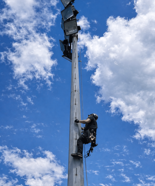 Pose ligne de vie verticale