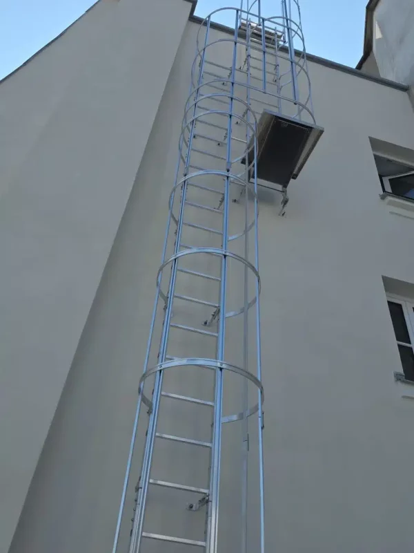 Installation échelle crinoline chantier FMI PRO